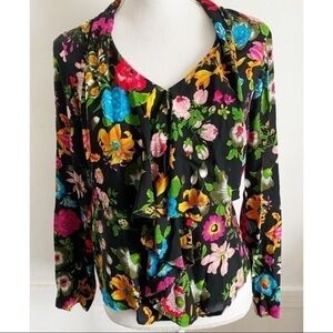11.1 Thylo Anthropologie • Floral Ruffle Blouse